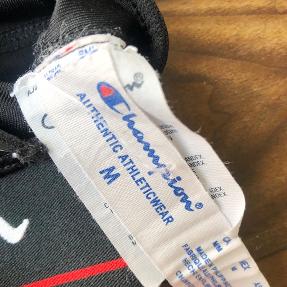 Champion Script Black Mesh Sports Bra Size Medium - Picture 6 of 7